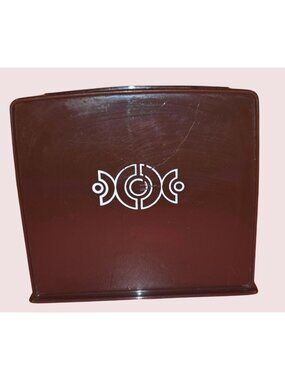 Vintage 1960s-70s Brown White Plastic Napkin Mail Holder